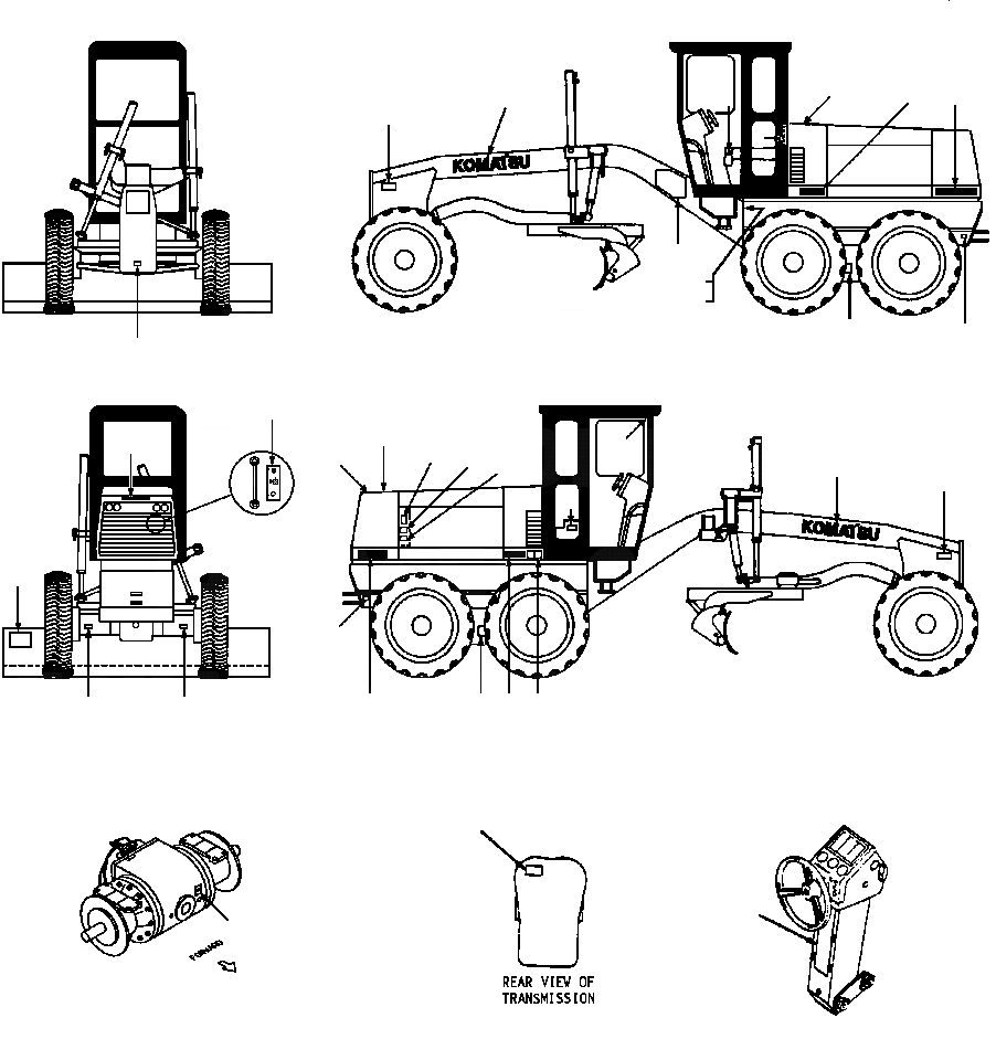 Схема запчастей Komatsu GD530A - ТАБЛИЧКИS GDA-A РАЗНОЕ