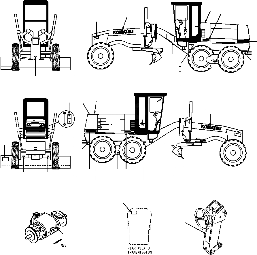 Схема запчастей Komatsu GD530A - ТАБЛИЧКИS GDA-B РАЗНОЕ