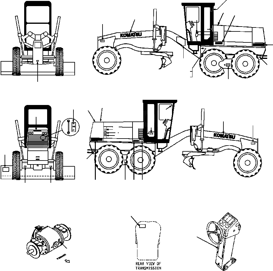 Схема запчастей Komatsu GD530A - ТАБЛИЧКИS GDAW-B РАЗНОЕ