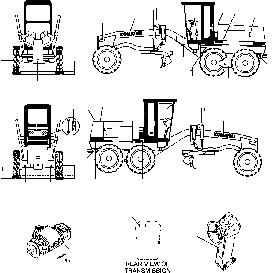 Схема запчастей Komatsu GD530A - ТАБЛИЧКИS GDA-B РАЗНОЕ