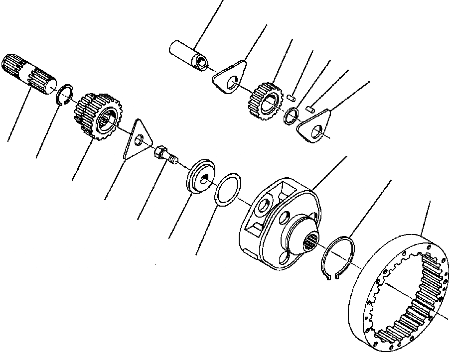 Схема запчастей Komatsu GD530A - PLANETARY ASSEMBLY И RING ПРИВОД ПРИВОД TRAIN