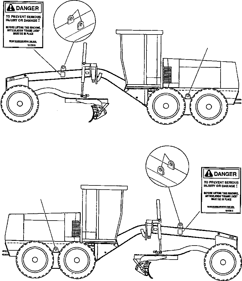 Схема запчастей Komatsu GD530A - ПОДЪЕМ EYES РАМА