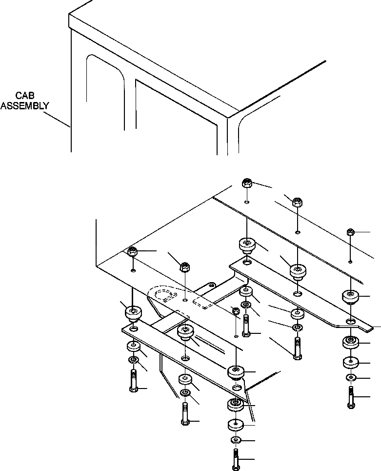 Схема запчастей Komatsu GD530A - КАБИНА УСТАНОВКА SUPERSTRUCTURE