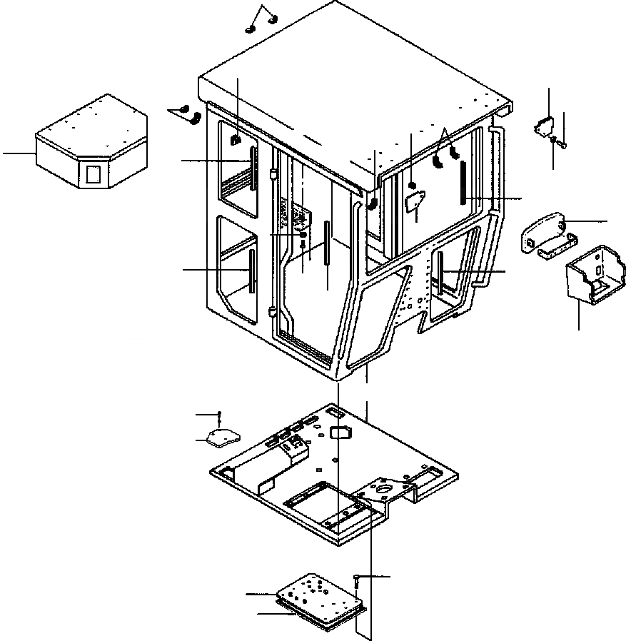 Схема запчастей Komatsu GD530A - OPEN КАБИНА ROPS ASSEMBLY ПОЛН. HEIGHT SUPERSTRUCTURE