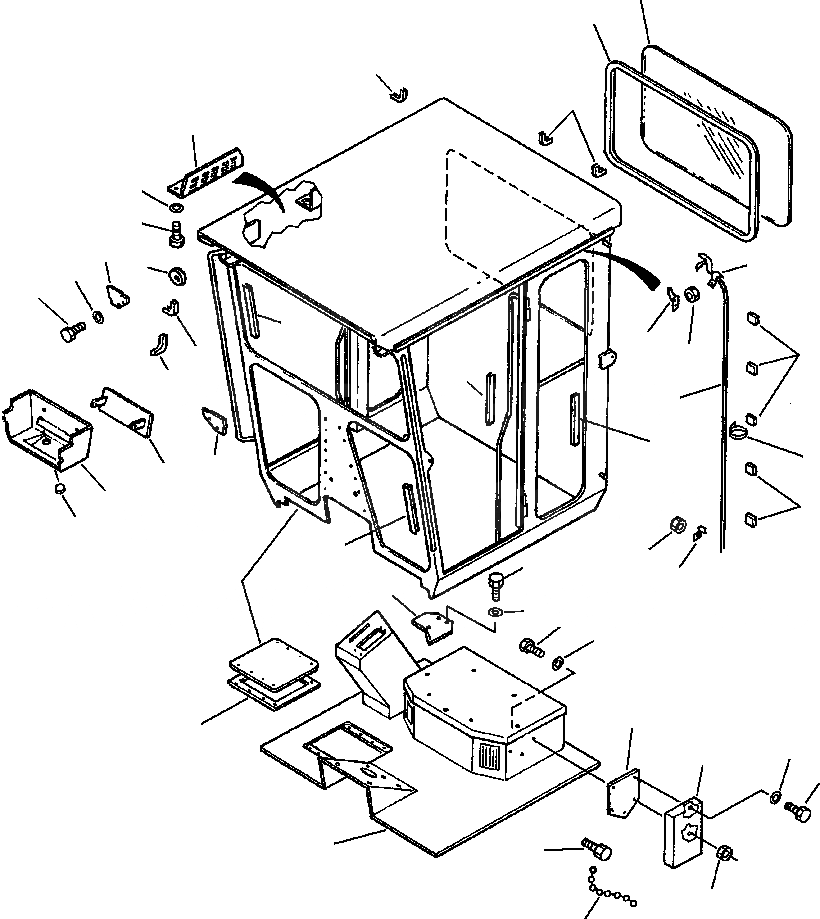 Схема запчастей Komatsu GD530A - OPEN КАБИНА ROPS ASSEMBLY НИЗ. PROFILE SUPERSTRUCTURE