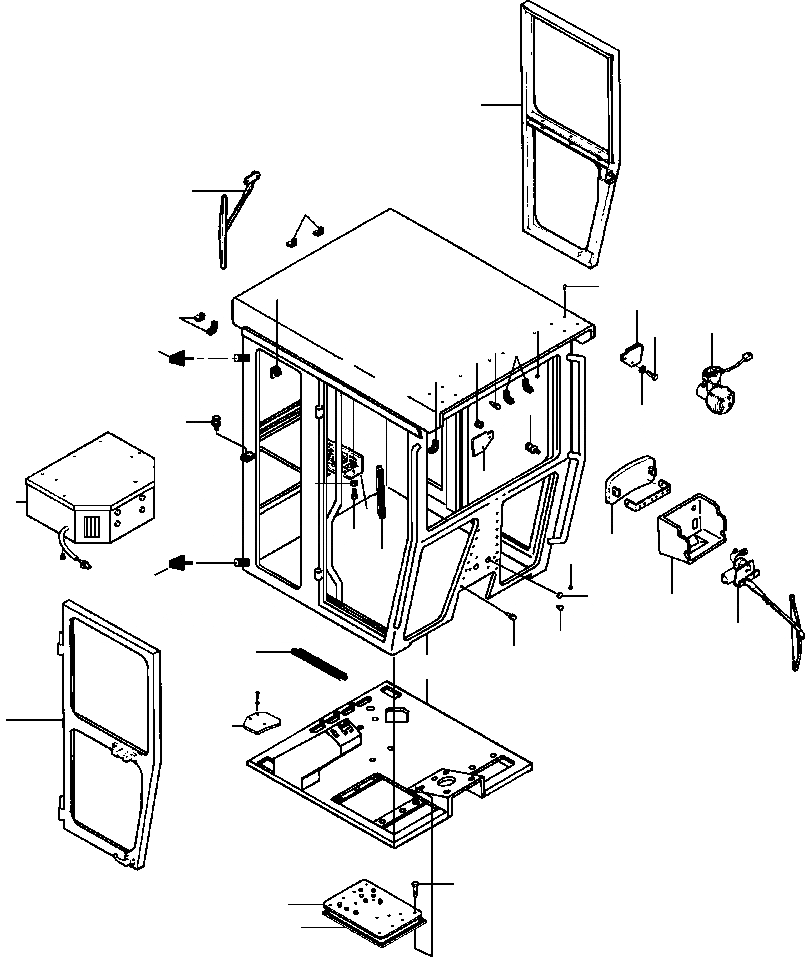 Схема запчастей Komatsu GD530A - КАБИНА ASSEMBLY - НИЗ. PROFILE заводской номер -88 SUPERSTRUCTURE