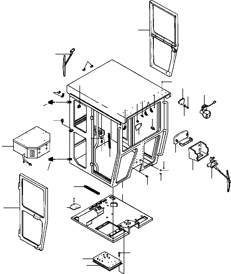 Схема запчастей Komatsu GD530A - КАБИНА ASSEMBLY - ПОЛН. HEIGHT SUPERSTRUCTURE