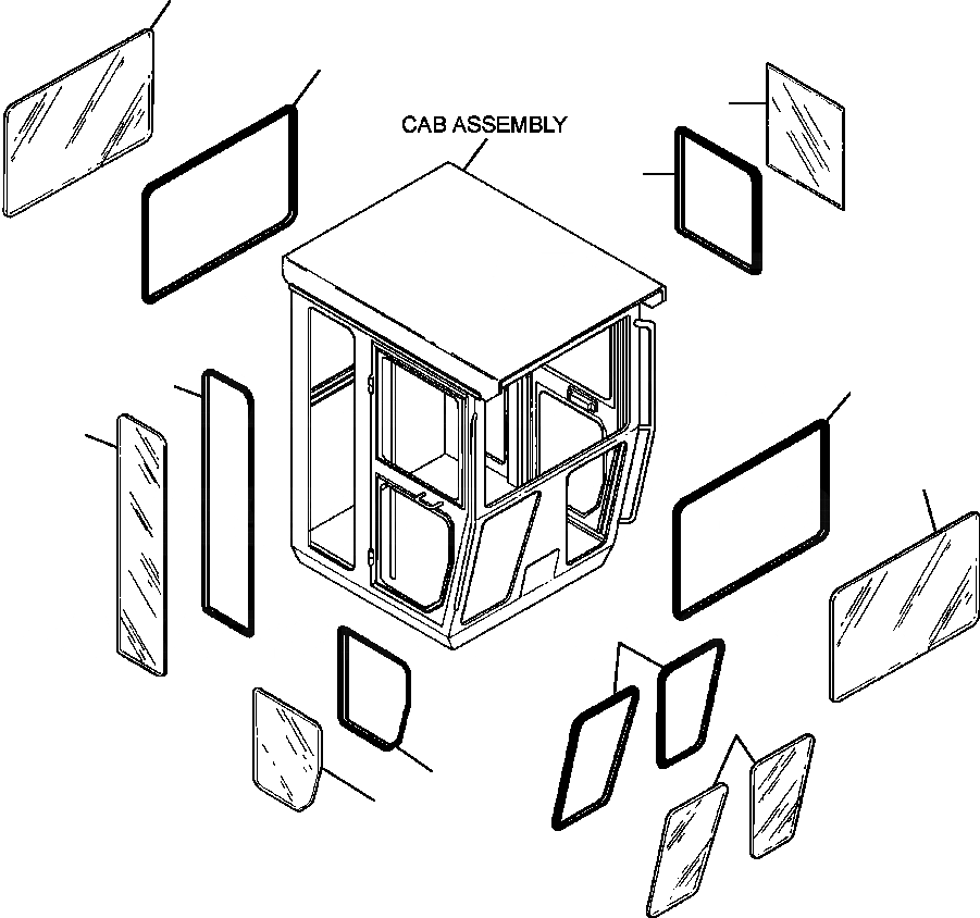 Схема запчастей Komatsu GD530A - КАБИНА СТЕКЛА НИЗ. PROFILE SUPERSTRUCTURE