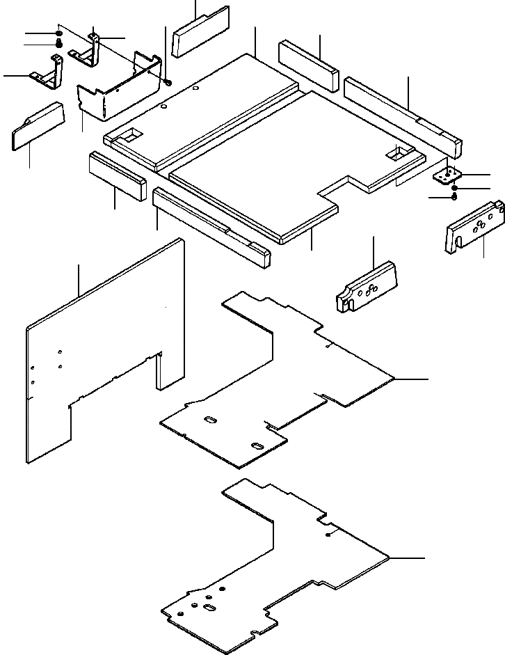 Схема запчастей Komatsu GD530A - КАБИНА SOUND INSULATION И ПОЛ МАТЕРИАЛS НИЗ. PROFILE КАБИНА SUPERSTRUCTURE