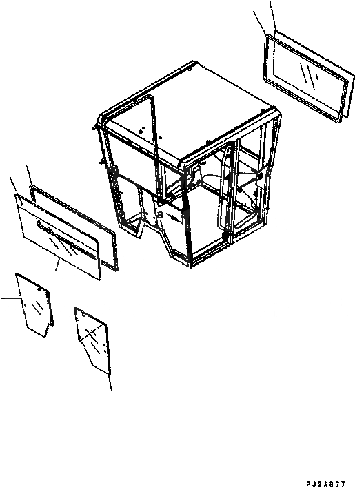 Схема запчастей Komatsu GD555-3C - OPEN КАБИНА (КАБИНА РАМА И СТЕКЛА) (№B-) КАБИНА ОПЕРАТОРА И СИСТЕМА УПРАВЛЕНИЯ