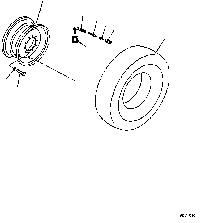 Схема запчастей Komatsu GD555-3C - ОБОД КОЛЕСА И ШИНЫ (7.--XHA) ОБОД КОЛЕСА И ШИНЫ