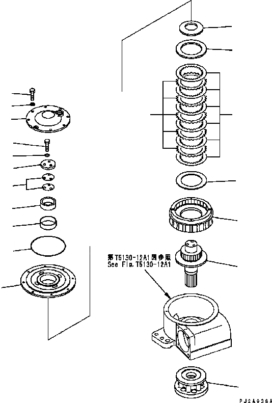 Схема запчастей Komatsu GD555-3C - CIRCLE ВРАЩ.LVING, / (С SLIP CLUTH) РАБОЧЕЕ ОБОРУДОВАНИЕ