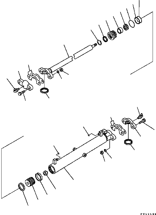Схема запчастей Komatsu GD555-3C - СЦЕПНОЕ УСТРОЙСТВО SHIFT ЦИЛИНДР (ВНУТР. ЧАСТИ) ОСНОВН. КОМПОНЕНТЫ И РЕМКОМПЛЕКТЫ