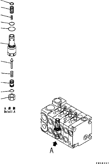 Схема запчастей Komatsu GD555-3C - УПРАВЛЯЮЩ. КЛАПАН (4-Х СЕКЦИОНН.) (/) (R. H.) ОСНОВН. КОМПОНЕНТЫ И РЕМКОМПЛЕКТЫ