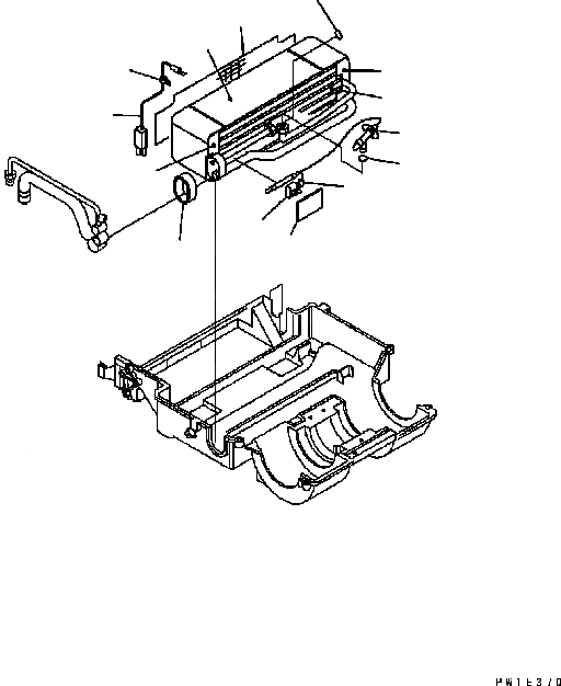 Схема запчастей Komatsu GD555-3C - БЛОК КОНДИЦИОНЕРА (EVAPORATOR) ОСНОВН. КОМПОНЕНТЫ И РЕМКОМПЛЕКТЫ