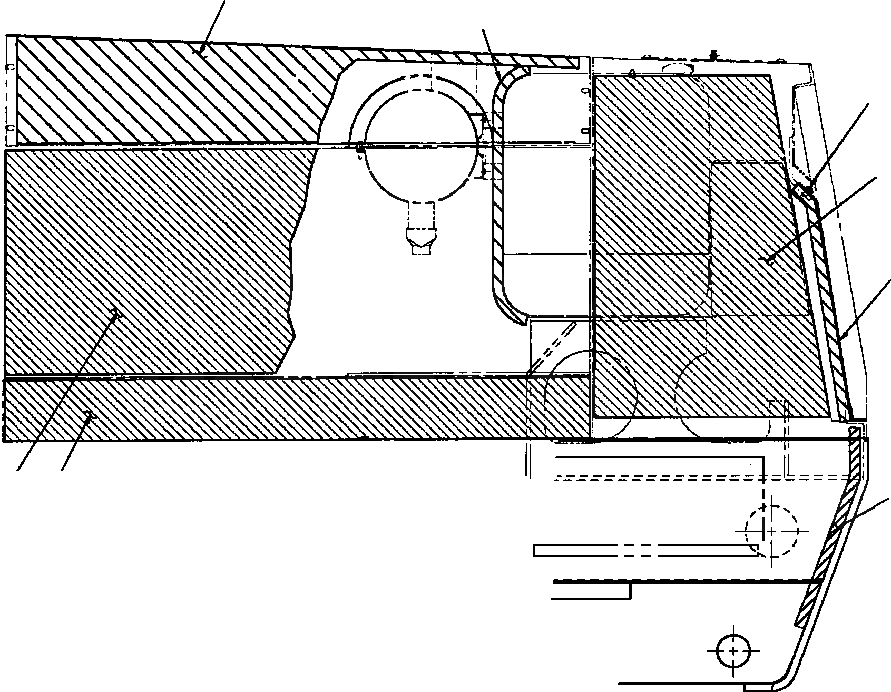 Схема запчастей Komatsu GD650A - ДВИГАТЕЛЬ ОБСТАНОВКА SOUND INSULATION SUPERSTRUCTURE