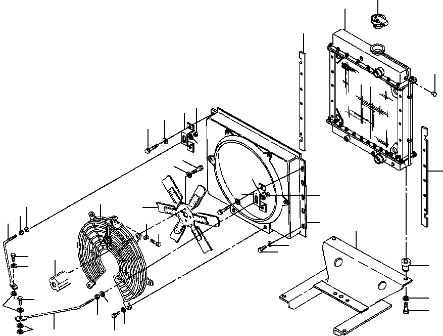 Схема запчастей Komatsu GD650A-1 - КРЕПЛЕНИЕ РАДИАТОРА ОХЛАЖД-Е