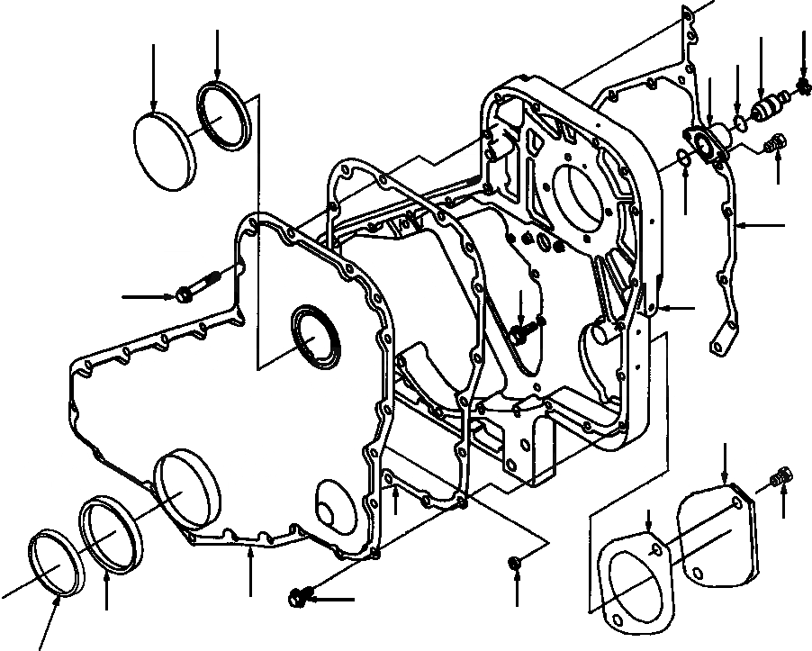 Схема запчастей Komatsu GD650A-1 - ПЕРЕДН. ПРИВОД COVER БЛОК ЦИЛИНДРОВ