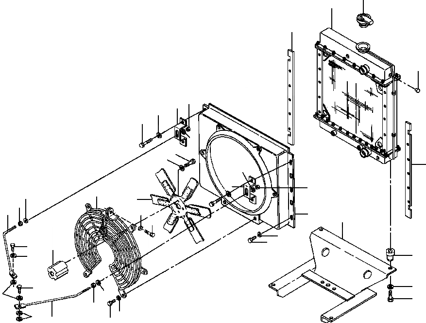 Схема запчастей Komatsu GD650A-2 - КРЕПЛЕНИЕ РАДИАТОРА ОХЛАЖД-Е