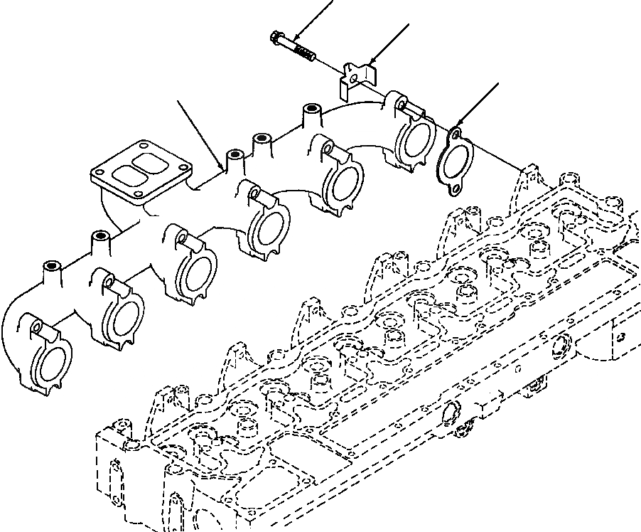 Схема запчастей Komatsu GD650A-2 - ВЫПУСКНОЙ КОЛЛЕКТОР ГОЛОВКА ЦИЛИНДРОВ