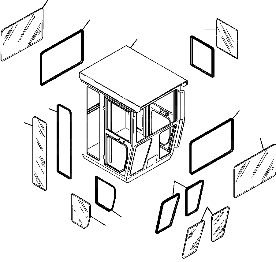 Схема запчастей Komatsu GD650A - КАБИНА СТЕКЛА НИЗ. PROFILE SUPERSTRUCTURE