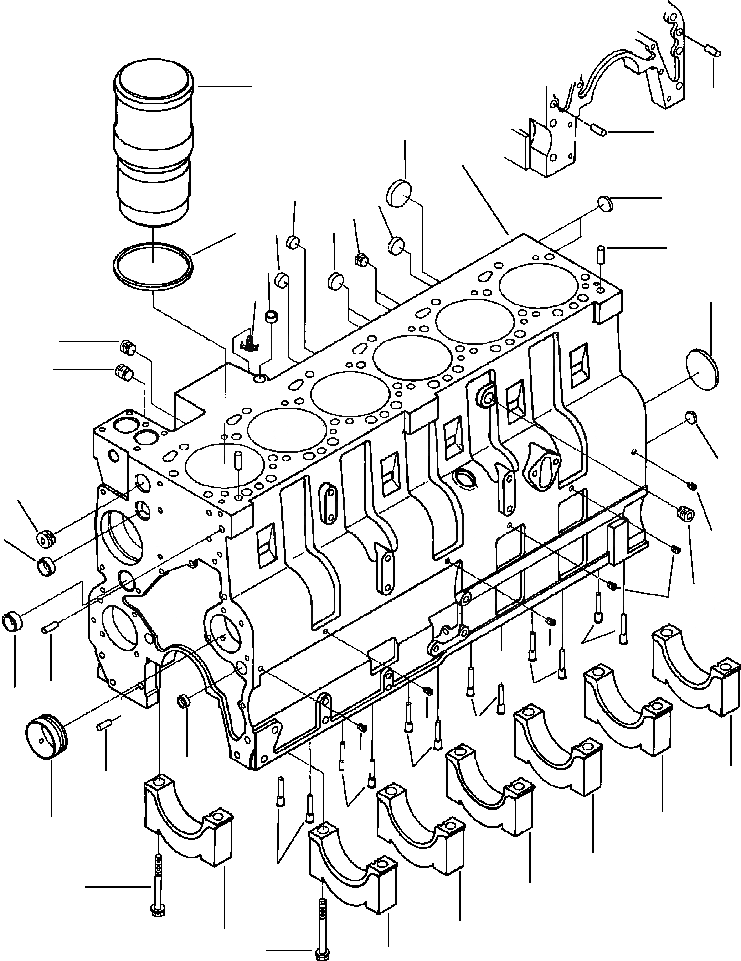 Схема запчастей Komatsu GD650A-2CY - FIG. A-AA БЛОК ЦИЛИНДРОВ - SQUARED ОСНОВН. ПОДШИПНИК КРЫШКА ДВИГАТЕЛЬ