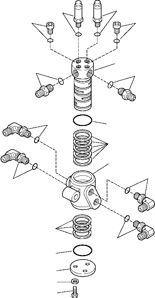 Схема запчастей Komatsu GD650A-2CY - FIG. H8-A FOUR-WAY SWIVEL БЛОК - ВЕРХН. AND НИЖН. FEED ГИДРАВЛИКА