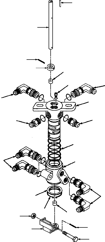 Схема запчастей Komatsu GD650A-2CY - FIG. H8-A FOUR-WAY SWIVEL БЛОК - USE С ОТВАЛ PRO ГИДРАВЛИКА