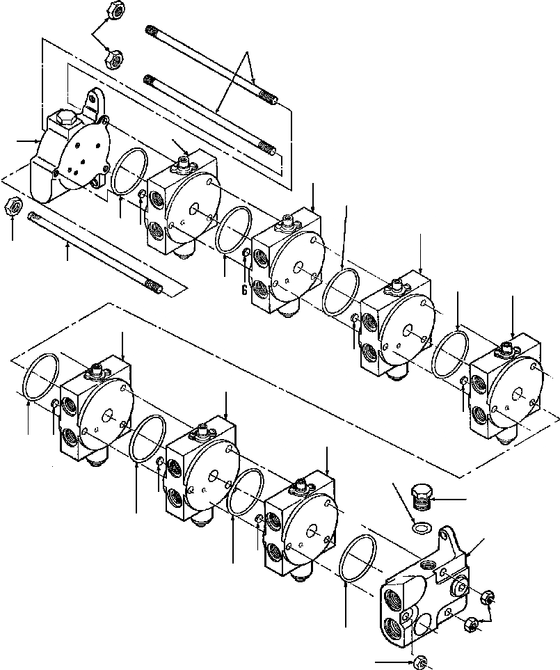 Схема запчастей Komatsu GD650A-2CY - FIG. H8-A7 УПРАВЛЯЮЩ. КЛАПАН - ЛЕВ. ГРУПП. - 7 КЛАПАНS ГИДРАВЛИКА