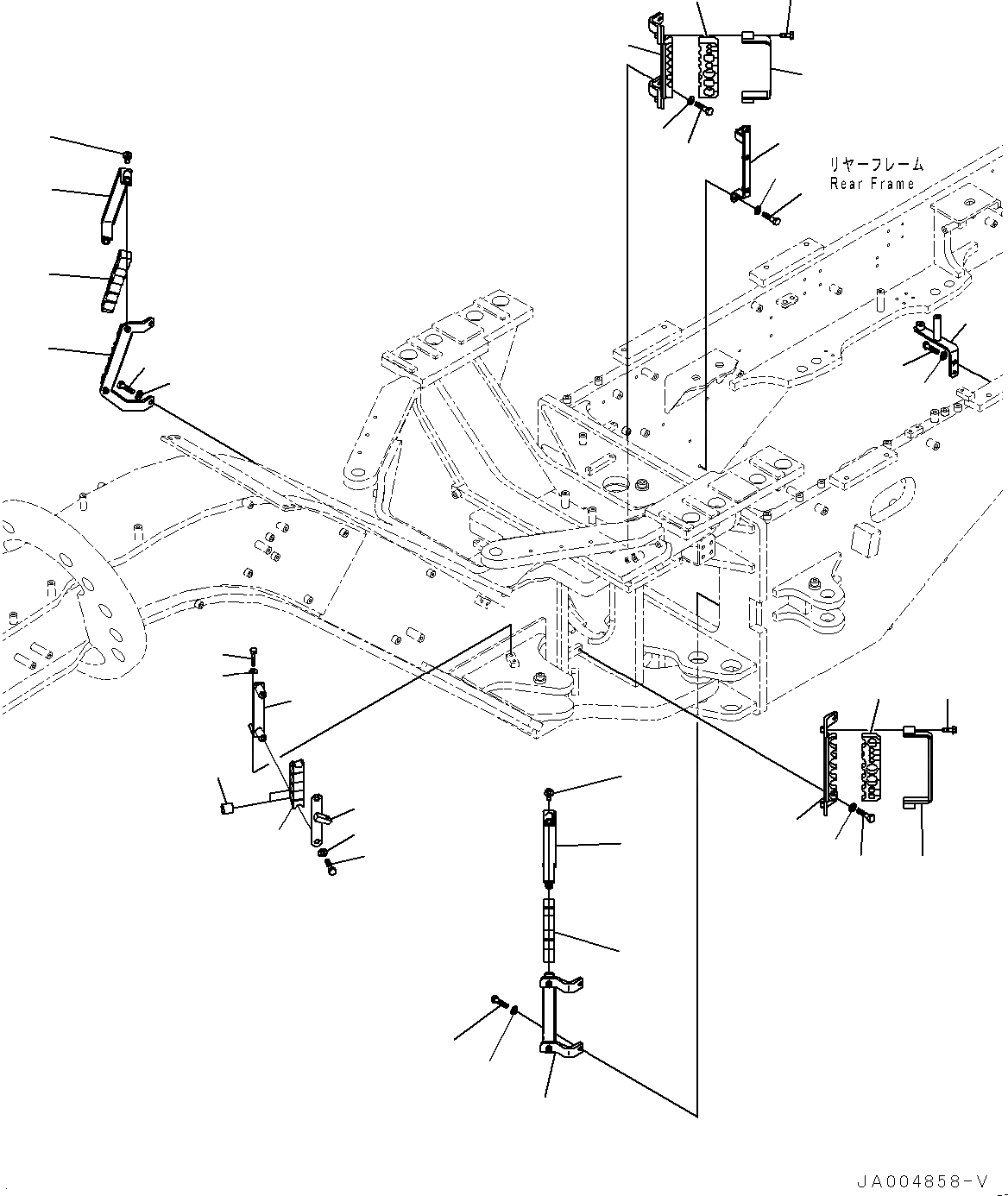 Схема запчастей Komatsu GD655-5 - ГИДРОЛИНИЯ, ДЛЯ РЫХЛИТЕЛЬ CONFIGURATION, бЛОК. ДИФФЕРЕНЦИАЛА ТИП, КРЕПЛЕНИЕ ШЛАНГОВ ГИДРОЛИНИЯ, ДЛЯ РЫХЛИТЕЛЬ CONFIGURATION, бЛОК. ДИФФЕРЕНЦИАЛА ТИП