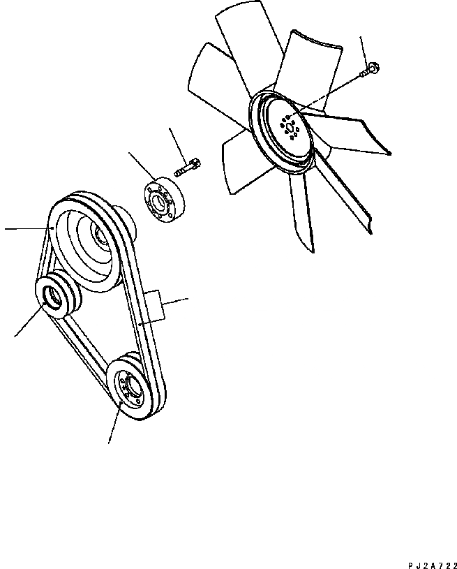 Схема запчастей Komatsu GD655-3C - ДВИГАТЕЛЬ ОХЛАЖД-Е (ШКИВ ВЕНТИЛЯТОРА И V-РЕМЕНЬ) СИСТЕМА ОХЛАЖДЕНИЯ