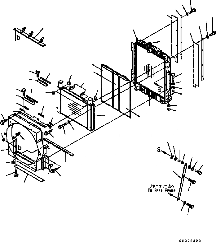 Схема запчастей Komatsu GD655-3C - РАДИАТОР И ЭЛЕМЕНТЫ КРЕПЛЕНИЯ (РЕГУЛИР. HORSE POWER ТИП) СИСТЕМА ОХЛАЖДЕНИЯ