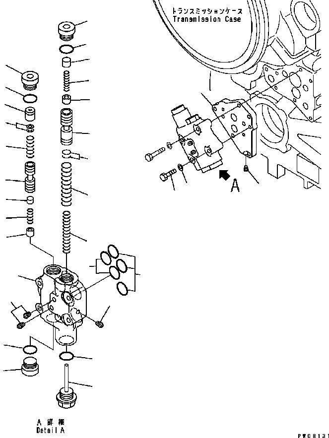 Схема запчастей Komatsu GD655-3C - УПРАВЛЯЮЩ. КЛАПАН (ОСНОВН. РАЗГРУЗ. КЛАПАН) ТРАНСМИССИЯ