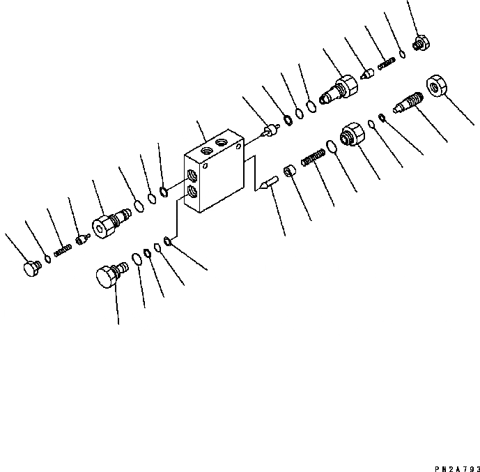 Схема запчастей Komatsu GD655-3C - ГЛАВН. КОНТРОЛЬНЫЙ КЛАПАН(ВНУТР. ЧАСТИ) (ДЛЯ НАКЛОНЯЕМ.) ГИДРАВЛИКА