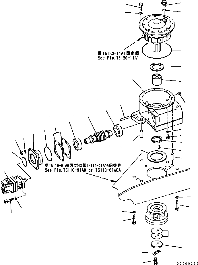 Схема запчастей Komatsu GD655-3C - CIRCLE ВРАЩ.LVING / (С SLIP МУФТА) РАБОЧЕЕ ОБОРУДОВАНИЕ