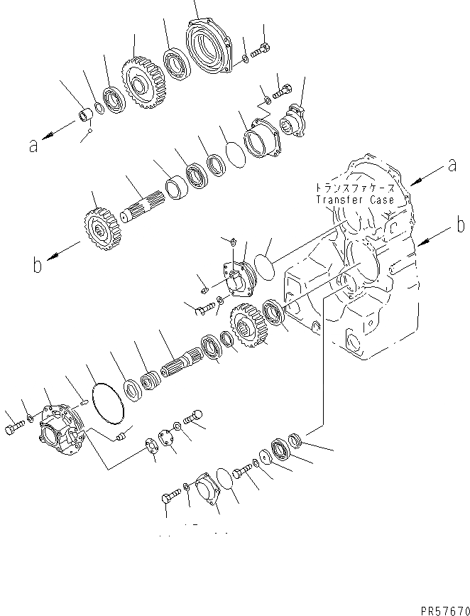 Схема запчастей Komatsu GD663A-2 - ТРАНСМИССИЯ (ВЫХОДНОЙ ВАЛ) СИЛОВАЯ ПЕРЕДАЧА