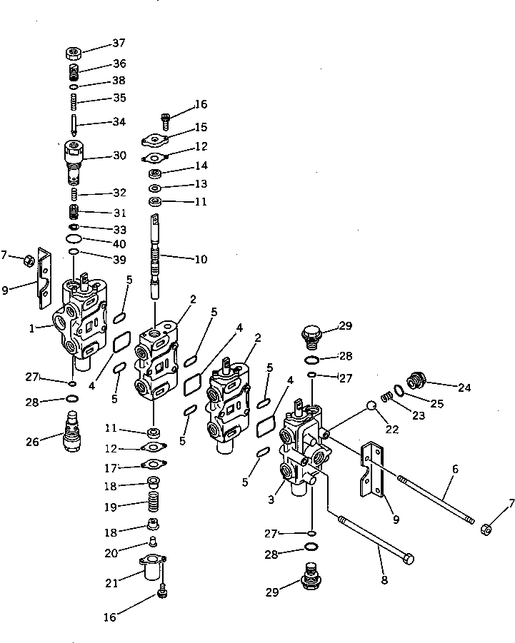Схема запчастей Komatsu GD705A-3 - ГИДРАВЛ УПРАВЛЯЮЩ. КЛАПАН ГИДРАВЛИКА