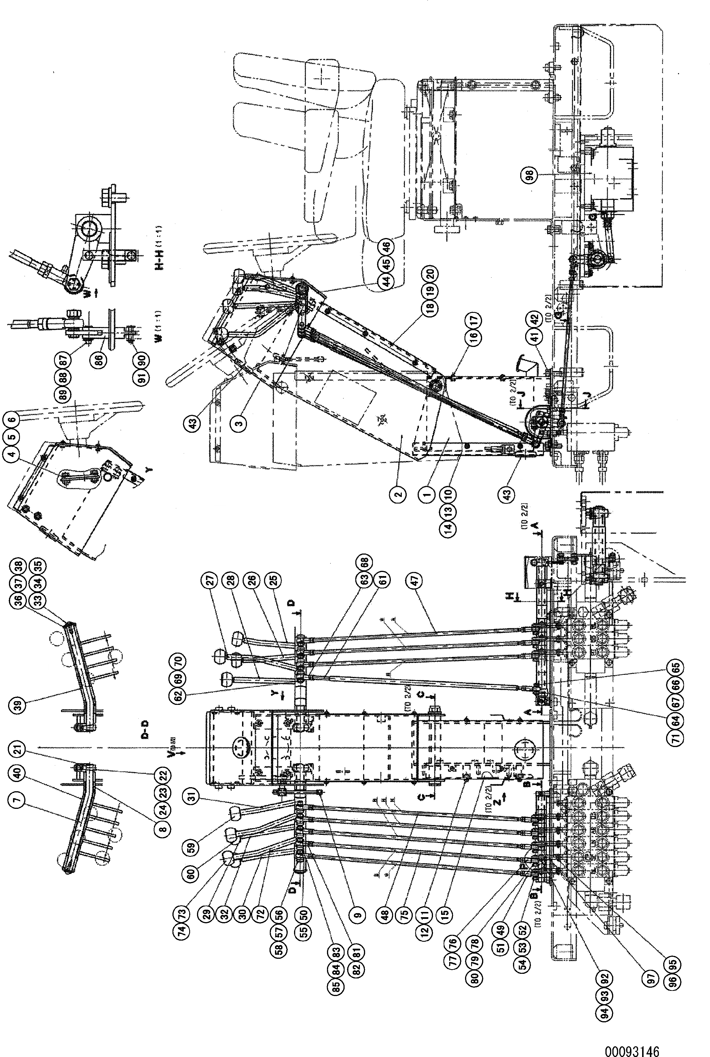 Схема запчастей Komatsu GD705A-4 - ПОЛ (OPERATION PATTERN CHANGED СПЕЦ-Я.) (БЕЗ РЫХЛИТЕЛЯ) (/)(№8-) СИСТЕМА УПРАВЛЕНИЯ