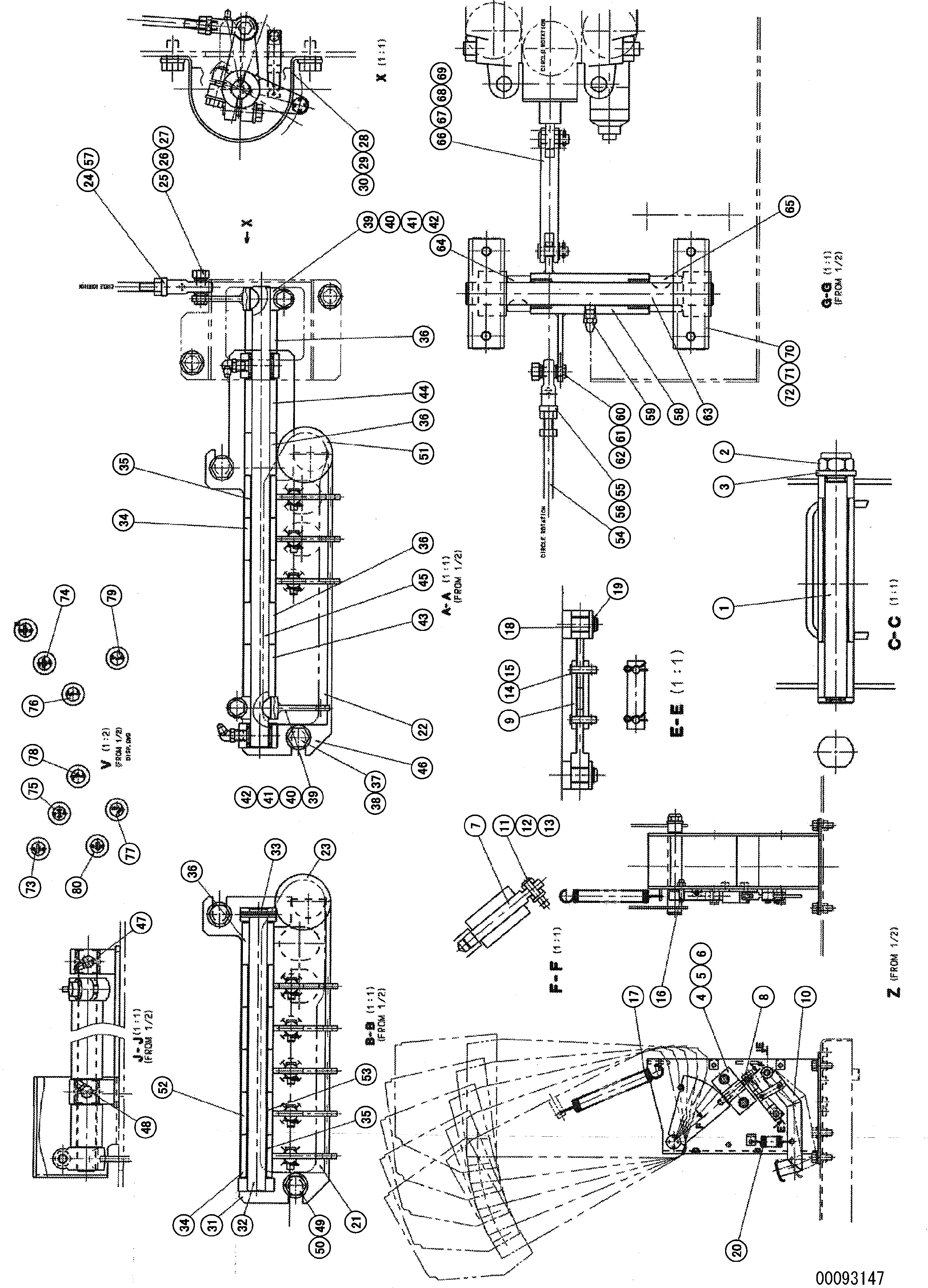 Схема запчастей Komatsu GD705A-4 - ПОЛ (OPERATION PATTERN CHANGED СПЕЦ-Я.) (БЕЗ РЫХЛИТЕЛЯ) (/)(№8-) СИСТЕМА УПРАВЛЕНИЯ