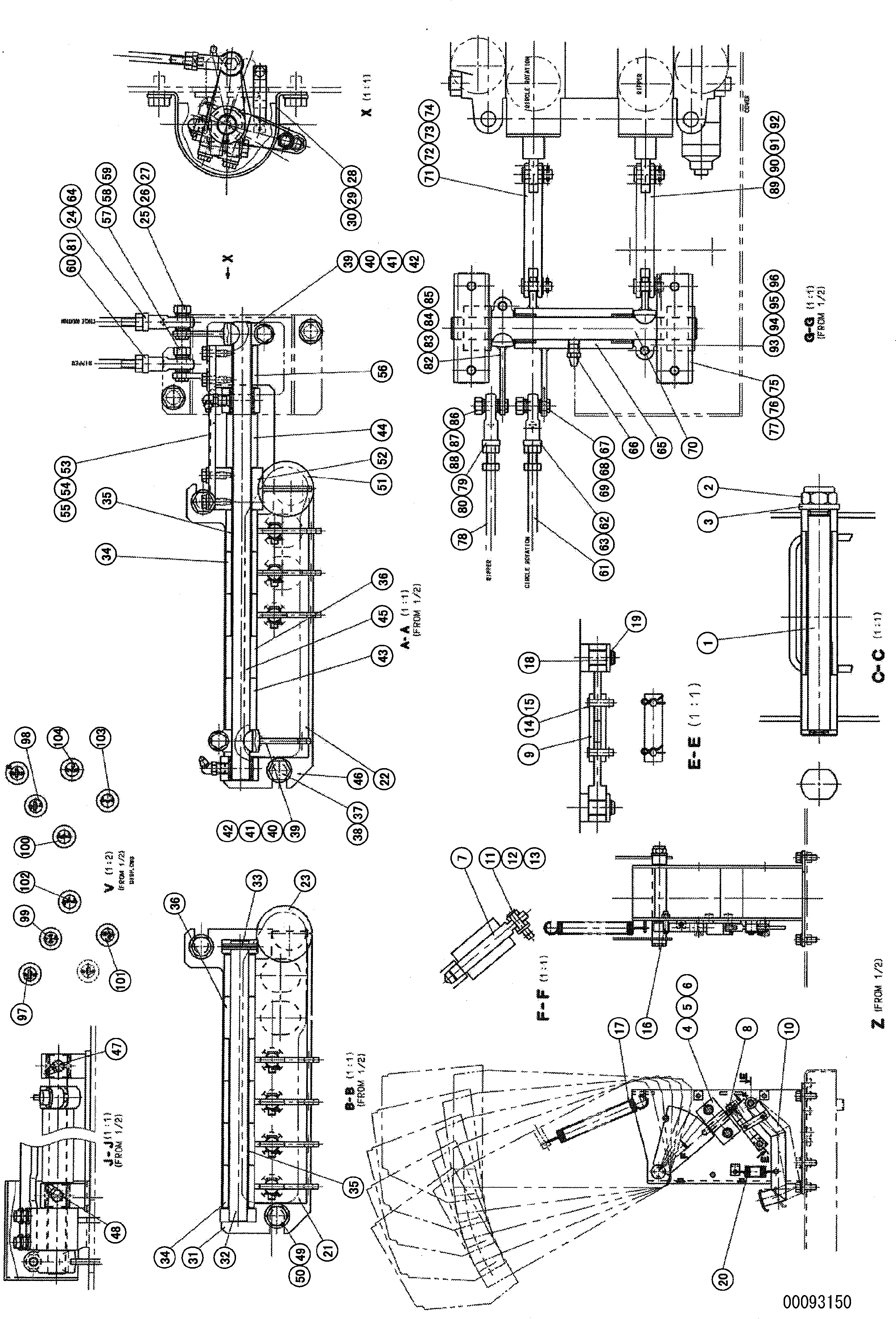 Схема запчастей Komatsu GD705A-4 - ПОЛ (OPERATION PATTERN CHANGED СПЕЦ-Я.) (С РЫХЛИТЕЛЕМ) (/)(№8-) СИСТЕМА УПРАВЛЕНИЯ