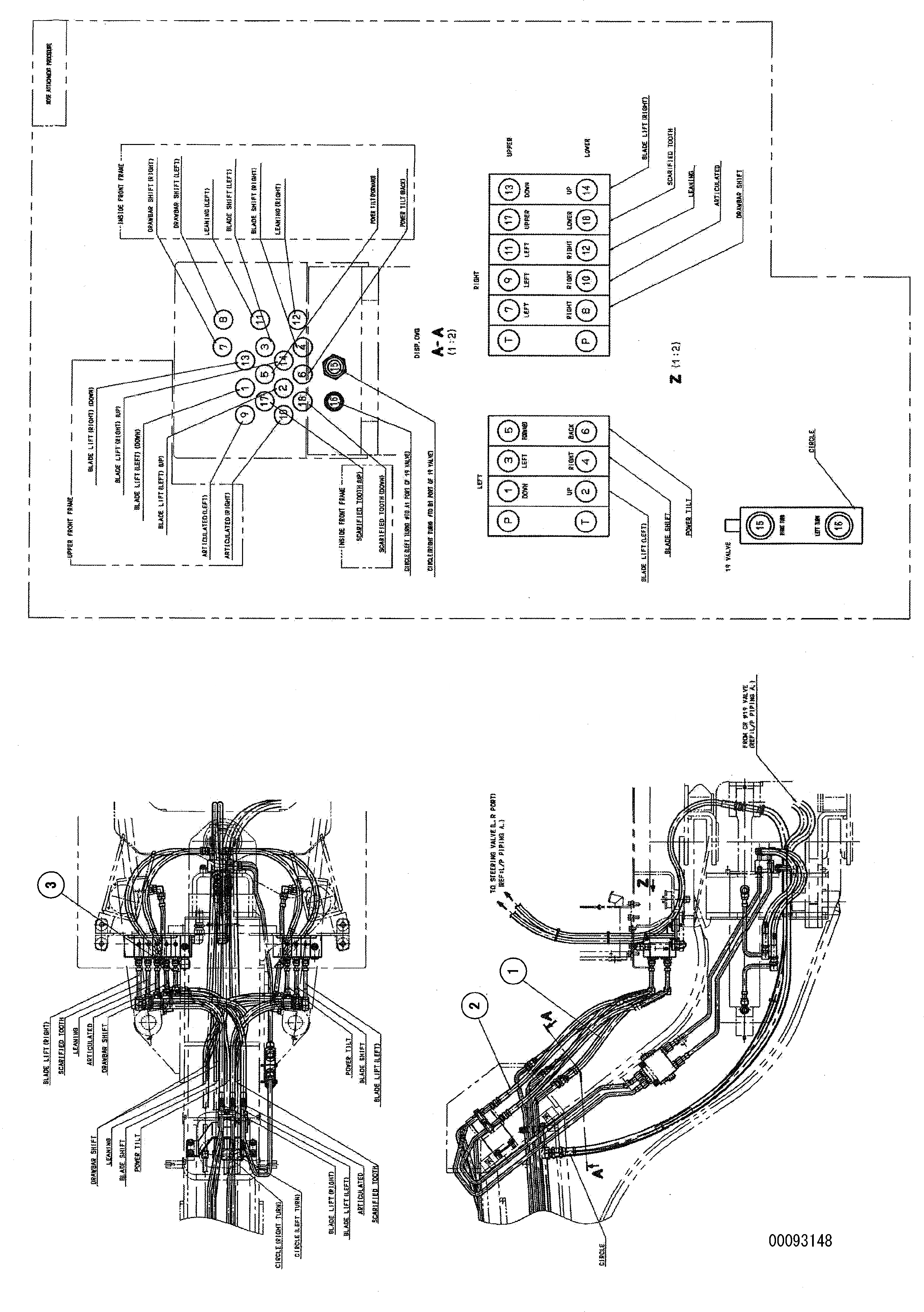 Схема запчастей Komatsu GD705A-4 - ТРУБЫ (OPERATION PATTERN CHANGED СПЕЦ-Я.) (БЕЗ РЫХЛИТЕЛЯ)(№8-) ГИДРАВЛИКА