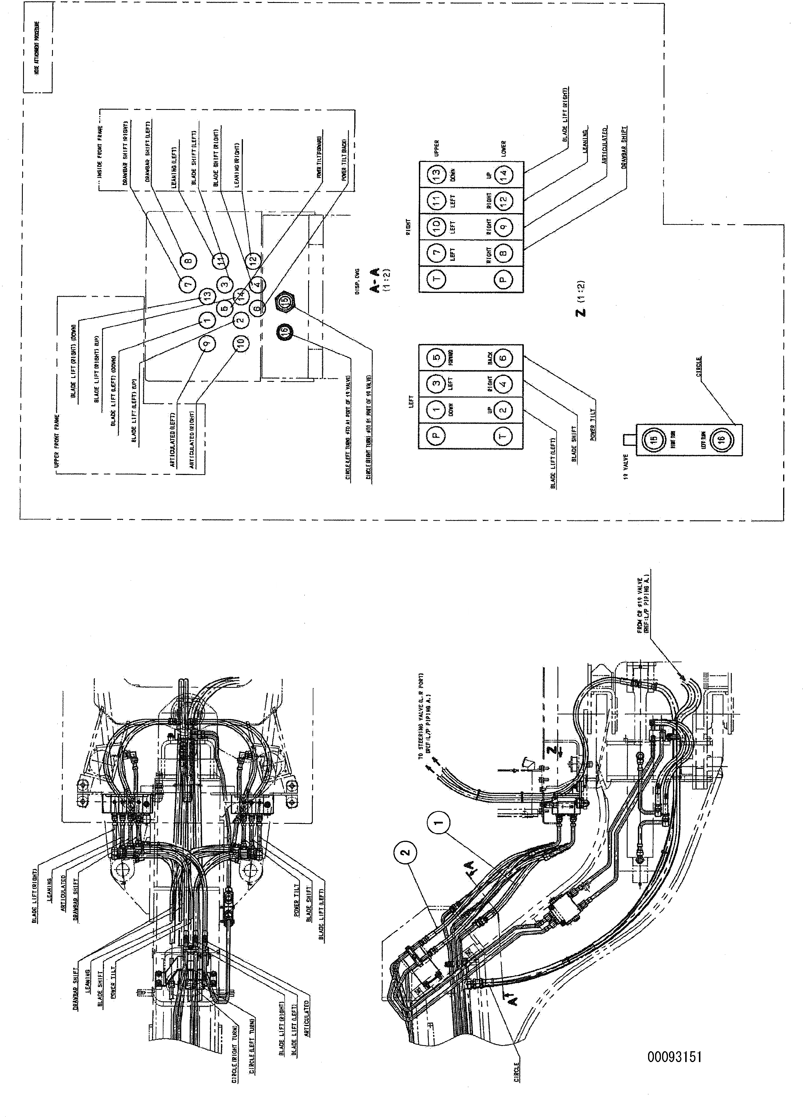 Схема запчастей Komatsu GD705A-4 - ТРУБЫ (OPERATION PATTERN CHANGED СПЕЦ-Я.) (С РЫХЛИТЕЛЕМ)(№8-) ГИДРАВЛИКА