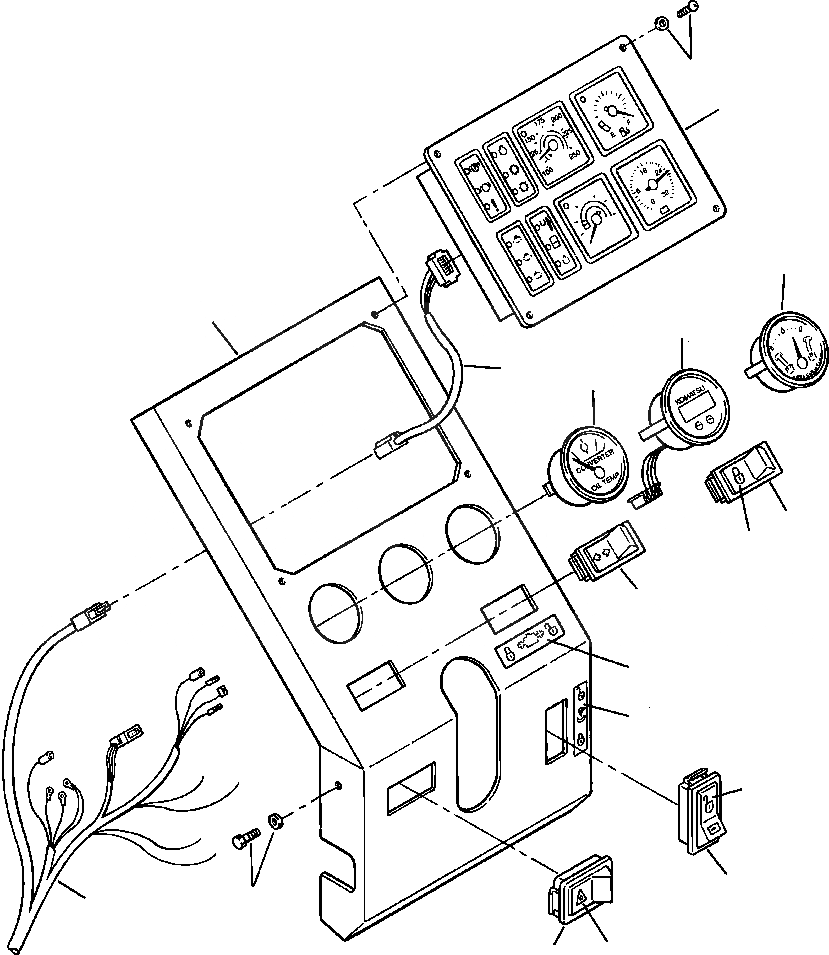 Схема запчастей Komatsu GD750A-1 - РУЛЕВ. УПРАВЛЕНИЕ КОНСОЛЬ ПАНЕЛЬ ПРИБОРОВ INSTRUMENTS