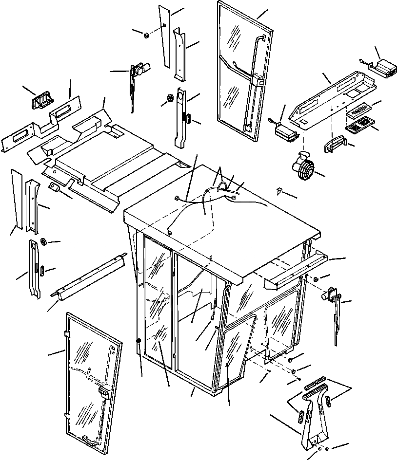 Схема запчастей Komatsu GD750A-1 - КАБИНА ASSEMBLY SUPERSTRUCTURE