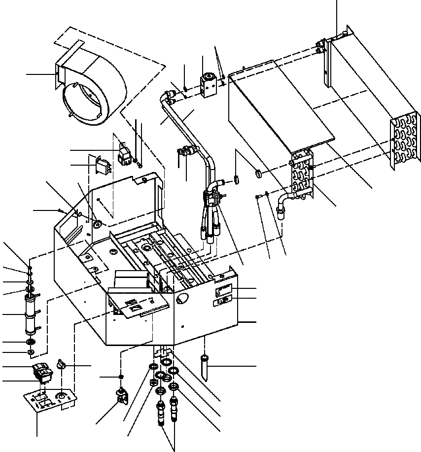 Схема запчастей Komatsu GD750A-1 - КОНДИЦ. ВОЗДУХА/ОБОГРЕВАТЕЛЬ. КОРПУС ASSEMBLY EVAPORATOR SUPERSTRUCTURE