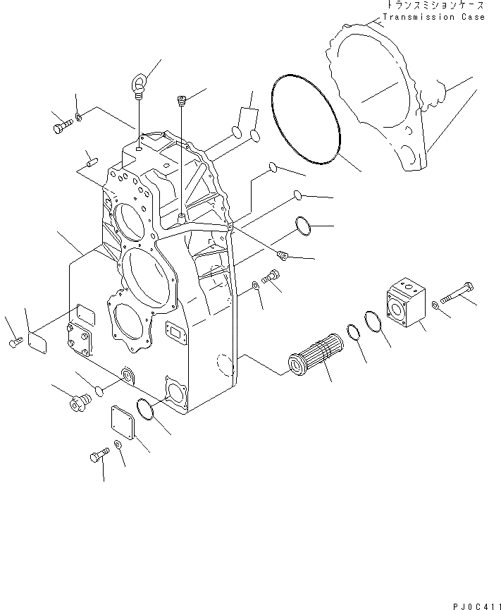 Схема запчастей Komatsu GD825A-2E0 - ТРАНСМИССИЯ (КОРПУС ПЕРЕДАЧИ)(№99-) СИЛОВАЯ ПЕРЕДАЧА