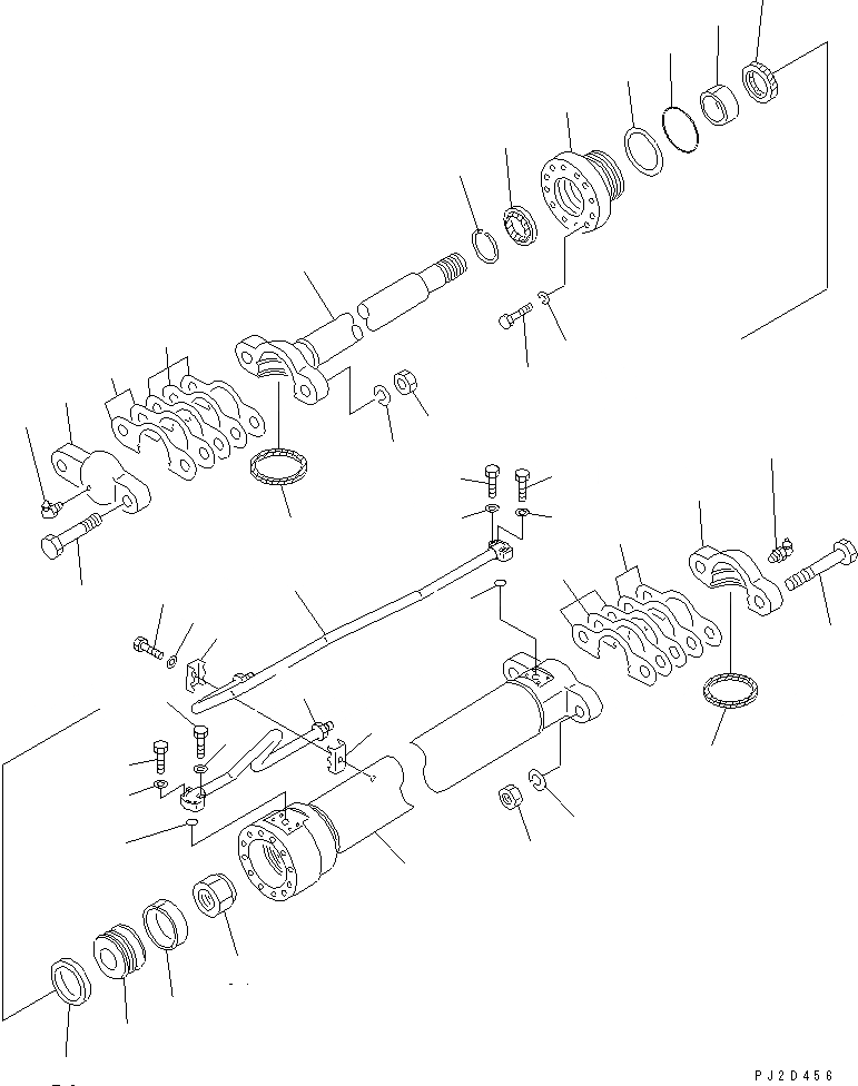 Схема запчастей Komatsu GD825A-2E0 - БОКОВ. СДВИГ СЦЕПН. УСТР-ВА ЦИЛИНДР(№-) ГИДРАВЛИКА