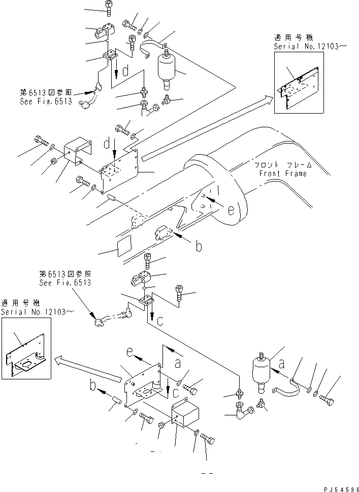 Схема запчастей Komatsu GD825A-2E0 - ОТВАЛ АККУМУЛЯТОР ТРУБЫ (/)(№-) ГИДРАВЛИКА