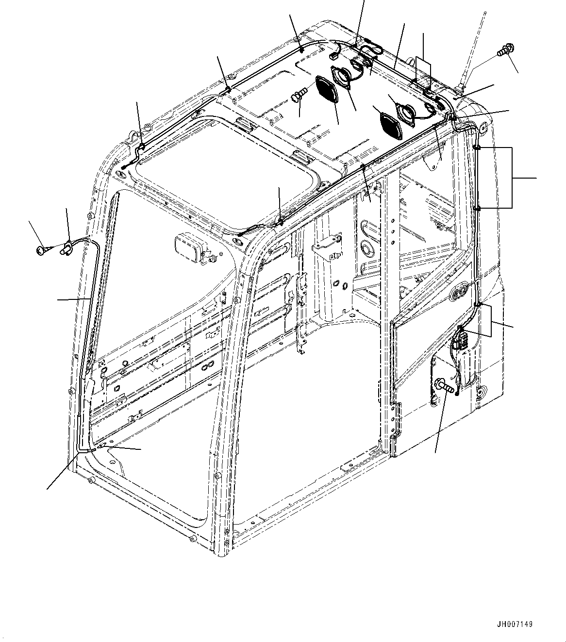 Схема запчастей Komatsu PC300-8M0 - КАБИНА (ГРОМКОГОВОРИТ. И ОМЫВАТЕЛЬ СТЕКЛА) K [КАБИНА ОПЕРАТОРА И СИСТЕМА УПРАВЛЕНИЯ]