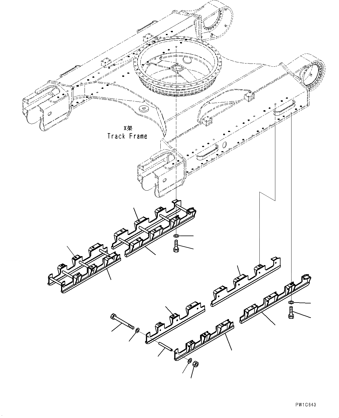 Схема запчастей Komatsu PC300-8M0 - ЗАЩИТА ОПОРНЫХ КАТКОВ (ПОЛН. LENGTH) R [НИЖН.CARRIAGE]